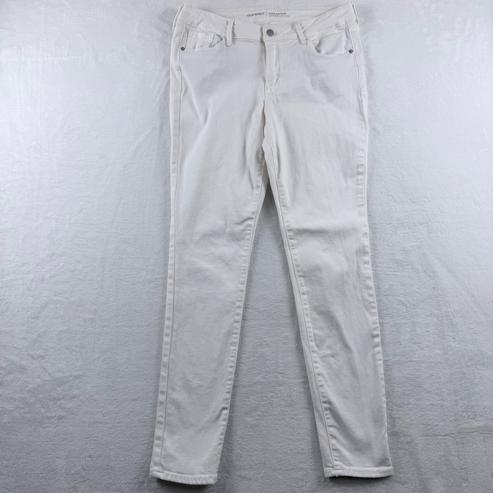 Old Navy Rockstar Jeans Mid-Rise White Skinny Size 10 Regular